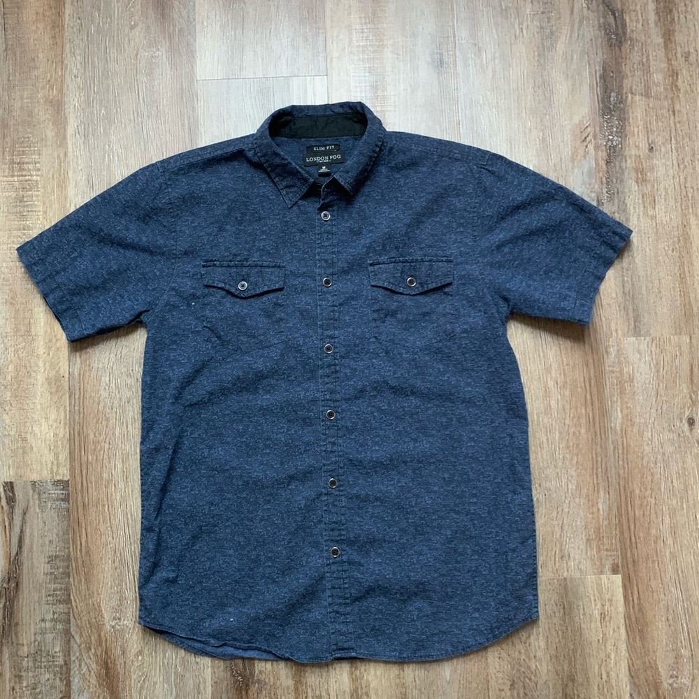London Fog Short Sleeve Button Up